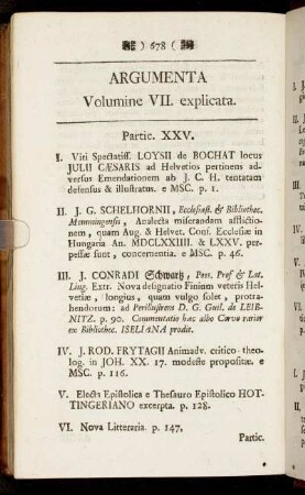 Argumenta Volumine VII. explicata.