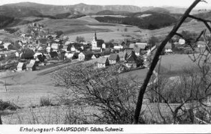 Kirnitzschtal-Saupsdorf. Blick auf Saupsdorf, Ansichtskarte