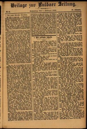 Zweite Ausgabe vom Samstag, den 01. Februar 1896.