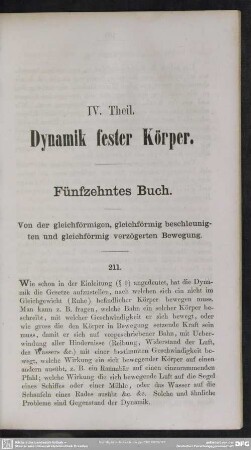 IV. Theil. Dynamik fester Körper