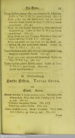 III. Abtheilung. Harte Erden
