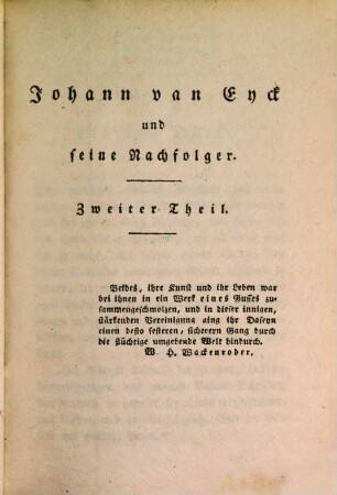 Sämmtliche Schriften, 5. Johann van Eyck ; Theil 2