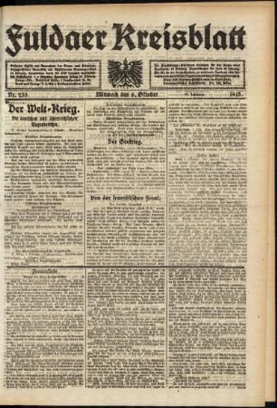 Ausgabe vom Mittwoch, den 06. Oktober 1915.