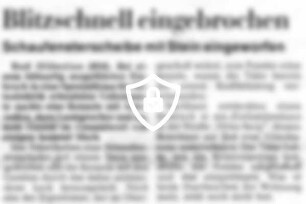 Blitzschnell eingebrochen