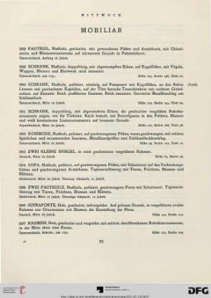 Mobiliar (Nr. 288-339)