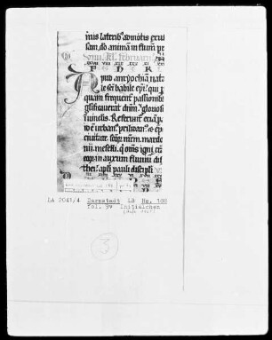 Martyrologium und Regula — Martyrologium — Initiale A (pud), Folio 9verso