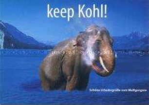 Postkarte der CDU mit Werbung für Helmut Kohl
