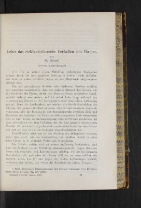 Ueber das elektromotorische Verhalten des Chroms