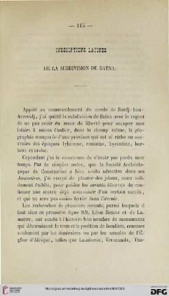 5: Inscriptions latines de la subdivision de Batna