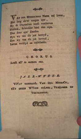 Liedeken Tot Lof Van Den Heere Generael Van Der Meersch
