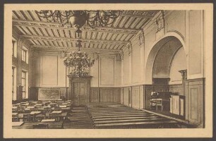 Ansichtskarte Aula, Volksschule, Wilmsstraße 10