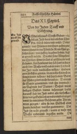 Das XI. Capitel. Von der Juden Tauff und Bekehrung.