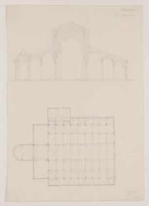 Dom von Mantua [aus einem Konvolut von 107 Blatt Architekturstudien und Skizzen einer Italienreise]