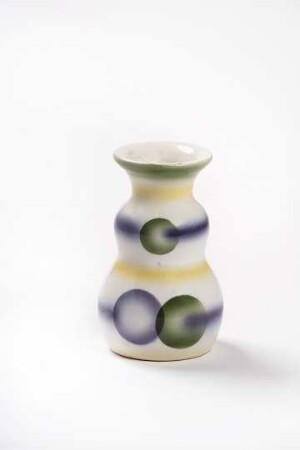 Vase (Baluster-), Dekor gelb, lila grün