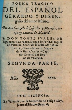 Poema Tragico Del Español Gerardo, Y Desengaño del amor lasciuo, 2