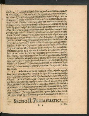Sectio II. Problematica.