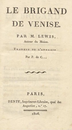 Le Brigand De Venise
