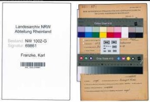 Entnazifizierung Karl Franzke, geb. 25.07.1882 (Vulkaniseur)