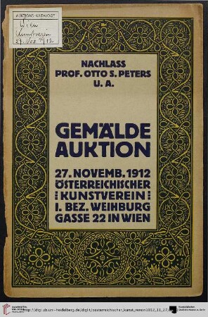 Gemälde alter und neuer Meister : Versteigerung: Mittwoch, den 27. November 1912