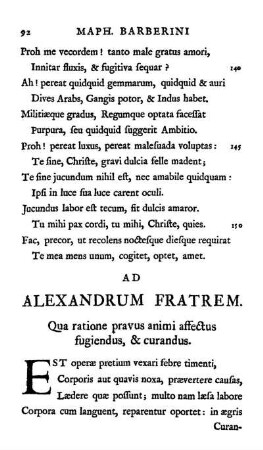 Ad Alexandrum Fratrem. Qua ratione pravus animi affectus fugiendus, & curandus.