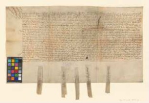 Obligation über 1000 Gulden, die die Witwe von Matthias von Zieten den Städten Brandenburg (Alt- und Neustadt), Berlin, Cölln, Neuruppin leiht.