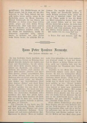 Hans Peter Hansens Fernrohr. Eine Husumer Geschichte von ***