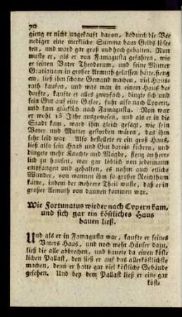 Wie Fortunatus wieder nach Cypern kam ...