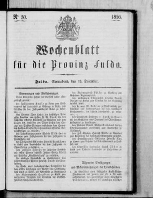 Nr. 50, Ausgabe vom 13. Dezember 1856