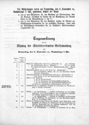 Tagesordnung, 09.09.[1875]