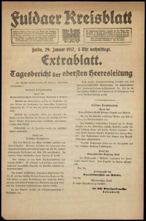 Ausgabe vom Montag, den 29. Januar 1917.