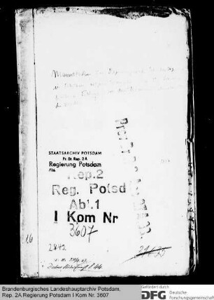 Handakten des Regierungsrats Schubering über Eingemeindung der Amtsfreiheit Dahme in den Kommunalverband der Stadt Dahme