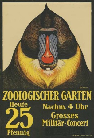 Zoologischer Garten. Heute Nachmittag 4 Uhr großes Militär-Konzert