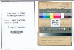 Entnazifizierung Hendrine Gysbers , geb. 20.01.1901 ()