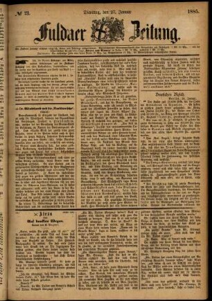 Ausgabe vom Dienstag, den 27. Januar 1885.