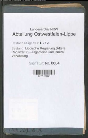 Straßenbau.- Straßenzug II.- Distrikt 8 Straße nach Istrup bis zur Landstraße von Blomberg nach Schieder