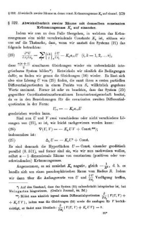 § 322. Abwickelbarkeit zweier Räume mit demselben constanten Krümmungsmass K0 auf einander.