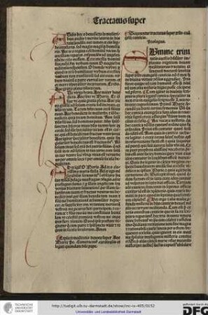 Sequuntur tractatus super tribus evangelii canticis.