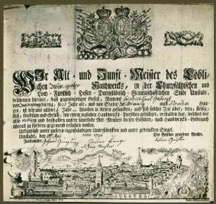 (Hessen): Heimatmuseum Meisenheim. Geleitbrief des Weissgerbers Friedrich Karl Gastropf, 1796