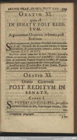 Oratio XI. quae est Post Reditum In Senatu