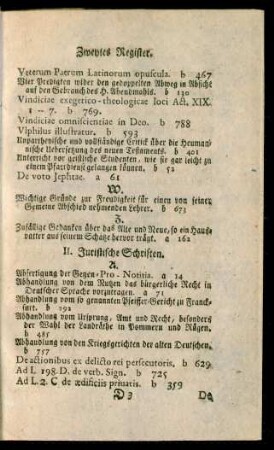 II. Juristische Schriften