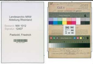Entnazifizierung Friedrich Paetzold , geb. 12.03.1893 (Strassenmeister)