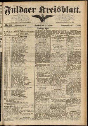 Zweite Ausgabe vom Mittwoch, den 07. Dezember 1904.