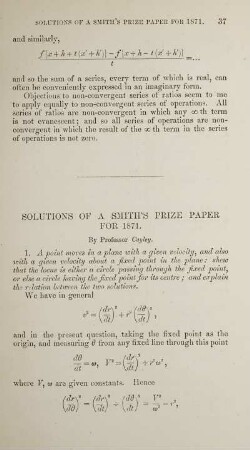Solutions of a Smith's prize paper for 1871.