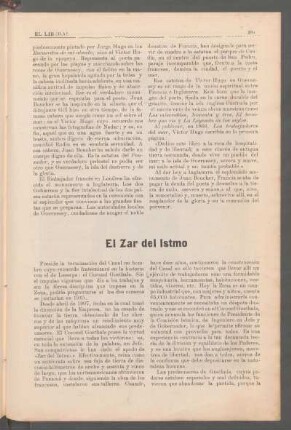 El Zar del Istmo : (L'Illustration)