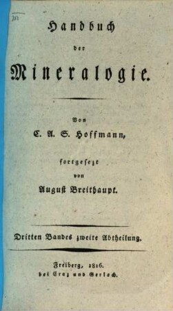 Handbuch der Mineralogie. 3,2