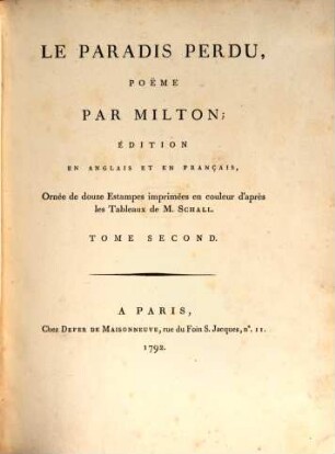 Le Paradis Perdu : Poëme, 2