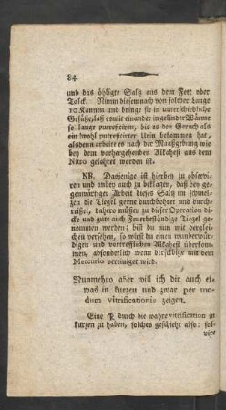 Nunmehro aber will ich dir auch etwas in kurzen und zwar per modum vitrificationis zeigen