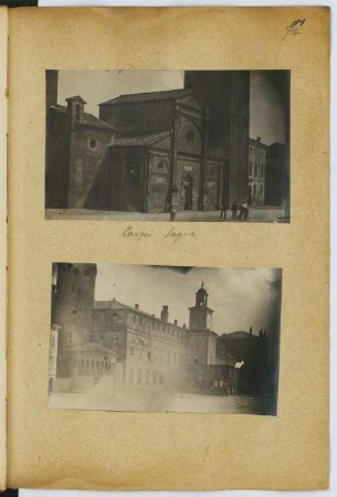 Santa Maria in Castello (la Sagra), Carpi: Ansichten (aus: Skizzen- und Fotoalbum 5)