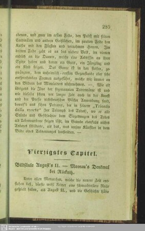Vierzigstes Capitel. Bildsäule August´s II. - Moreau´s Denkmal bei Räcknitz