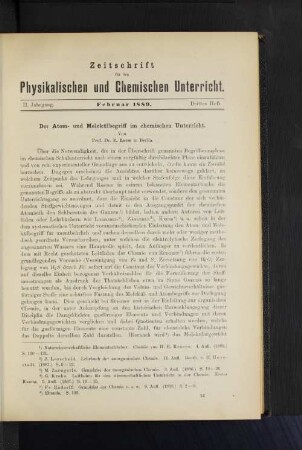 Der Atom- und Molekülbegriff im chemischen Unterricht.